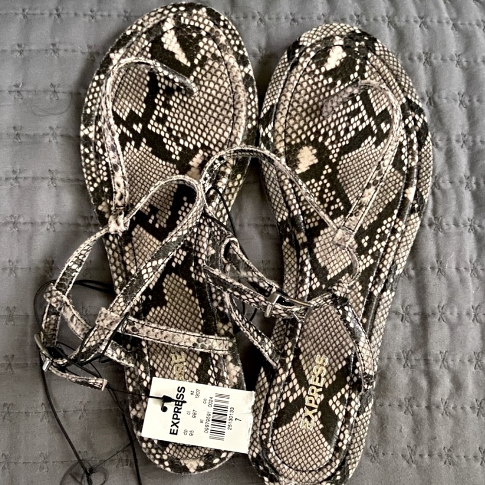 EXPRESS PYTHON SEXY SANDALS SIZE 6.5